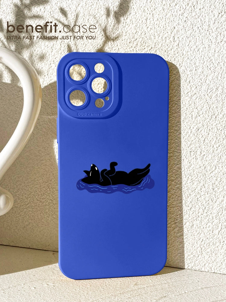 Benefit Cartoon Cute Backstroke Cat 14promax16 for 15 Apple 13promax Phone Case Iphone12mini Drop-Resistant 11 New Classy Xs Funnny and Creative X Transparent 8p7p